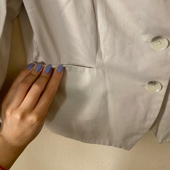 Express Ruched Cream Blazer - Picture 4 of 5